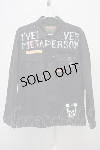 画像1: ONEMADE / リメイクミリタリーシャツ 46 ブラック T-25-07-25-018-0-sh-YM-ZT073 (1)