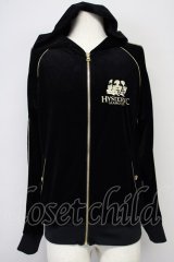 HYSTERIC GLAMOUR / ベルベットパーカー S ブラックｘゴールド T-25-07-25-022-HY-to-YM-ZT