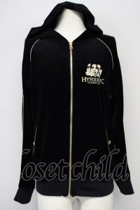 HYSTERIC GLAMOUR / ベルベットパーカー S ブラックｘゴールド T-25-07-25-022-HY-to-YM-ZT