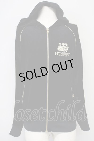 画像1: HYSTERIC GLAMOUR / ベルベットパーカー S ブラックｘゴールド T-25-07-25-022-HY-to-YM-ZT135 (1)