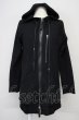画像1: KMRii / Pocket Leather Piping Hoodie パーカー 1 ブラック T-25-07-25-023-KM-to-YM-ZT368 (1)