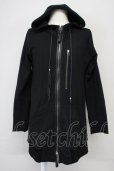 画像1: KMRii / Pocket Leather Piping Hoodie　パーカー 1 ブラック T-25-07-25-023-KM-to-YM-ZT (1)