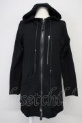 KMRii / Pocket Leather Piping Hoodie　パーカー 1 ブラック T-25-07-25-023-KM-to-YM-ZT