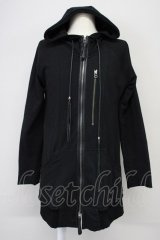 KMRii / Pocket Leather Piping Hoodie　パーカー 1 ブラック T-25-07-25-023-KM-to-YM-ZT