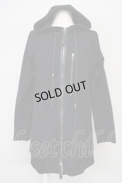 画像1: KMRii / Pocket Leather Piping Hoodie　パーカー 1 ブラック T-25-07-25-023-KM-to-YM-ZT368