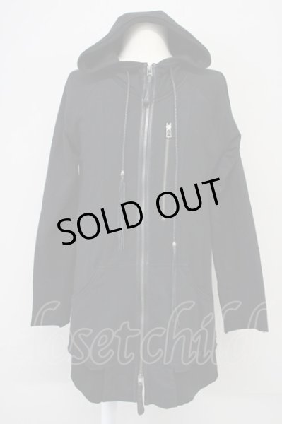 画像1: KMRii / Pocket Leather Piping Hoodie パーカー 1 ブラック T-25-07-25-023-KM-to-YM-ZT368 (1)