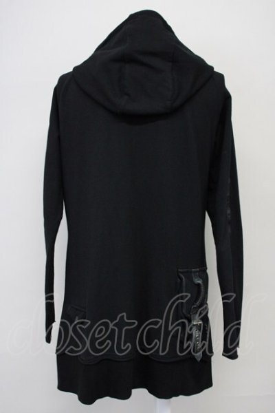 画像2: KMRii / Pocket Leather Piping Hoodie　パーカー 1 ブラック T-25-07-25-023-KM-to-YM-ZT