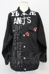SWITCHBLADE / GRAPHIC PRINT DENIM ジャケット S ブラック T-25-07-25-026-SW-ja-YM-ZT