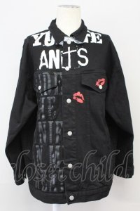SWITCHBLADE / GRAPHIC PRINT DENIM ジャケット S ブラック T-25-07-25-026-SW-ja-YM-ZT