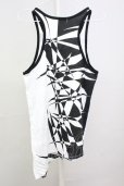 画像2: CIVARIZE / Thwartアシンメトリージオメトリック総柄タンクトップ 46 ブラックｘホワイト T-25-07-25-001-CI-to-YM-ZT (2)