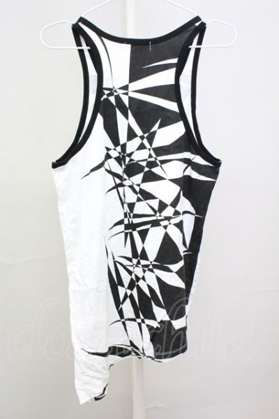 画像2: CIVARIZE / Thwartアシンメトリージオメトリック総柄タンクトップ 46 ブラックｘホワイト T-25-07-25-001-CI-to-YM-ZT