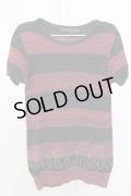 FUGA / Analysis ボーダー柄サマーニットTシャツ 44 レッド T-25-07-25-002-FU-ts-YM-ZT