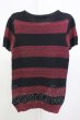 画像2: FUGA / Analysis ボーダー柄サマーニットTシャツ 44 レッド T-25-07-25-002-FU-ts-YM-ZT (2)
