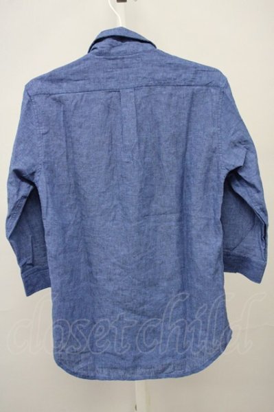 画像2: CavariA / 六部袖リネンシャツ 44 ブルー T-25-07-25-014-Ca-sh-YM-ZT073 (2)