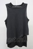 画像1: NO ID. BLACK / アシンメトリーレイヤードタンクトップ ONE ブラックｘブラック T-25-07-30-001-NO-to-YM-ZT (1)