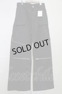 NO ID. / フラップZIPワイドパンツ 2 ブラック T-25-07-30-019-NO-pa-YM-ZT