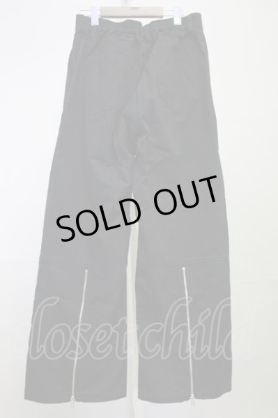 画像2: NO ID. / フラップZIPワイドパンツ 2 ブラック T-25-07-30-019-NO-pa-YM-ZT (2)