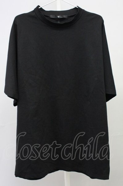 画像1: NO ID. / ドルマンスリーブモックネックTシャツ ONE ブラック T-25-07-30-004-NO-ts-YM-ZT186 (1)