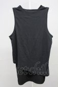 画像2: NO ID. BLACK / アシンメトリーレイヤードタンクトップ ONE ブラックｘブラック T-25-07-30-001-NO-to-YM-ZT (2)