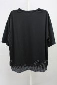 画像2: NO ID. BLACK /  レイヤードスラッシュZIP BIG Tシャツ ONE ブラックｘグレー T-25-07-30-005-NO-to-YM-ZT (2)