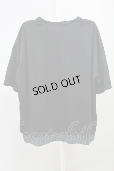 画像2: NO ID. BLACK /  レイヤードスラッシュZIP BIG Tシャツ ONE ブラックｘグレー T-25-07-30-005-NO-to-YM-ZT185