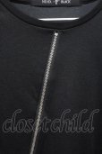 画像3: NO ID. BLACK /  レイヤードスラッシュZIP BIG Tシャツ ONE ブラックｘグレー T-25-07-30-005-NO-to-YM-ZT (3)