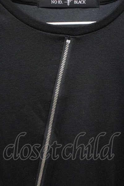 画像3: NO ID. BLACK /  レイヤードスラッシュZIP BIG Tシャツ ONE ブラックｘグレー T-25-07-30-005-NO-to-YM-ZT