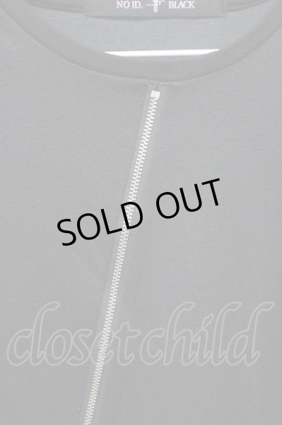 画像3: NO ID. BLACK /  レイヤードスラッシュZIP BIG Tシャツ ONE ブラックxグレー T-25-07-30-005-NO-to-YM-ZT185 (3)