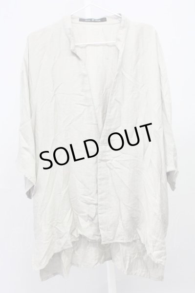 画像1: NO ID. BLACK / バンドカラーVNドルマンスリーブBIGシャツ ONE グレイベージュ T-25-07-30-007-NO-sh-YM-ZT (1)