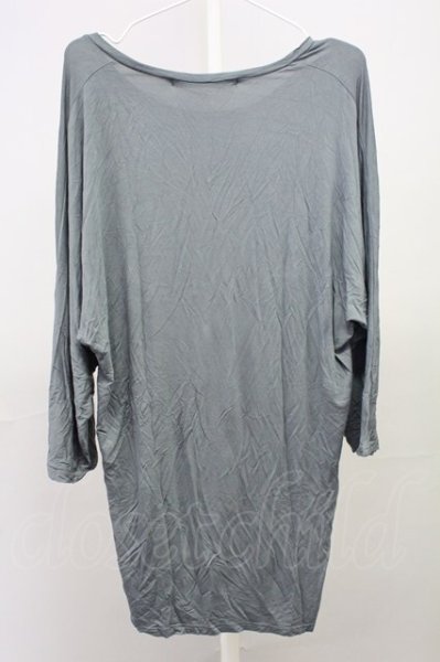 画像2: NO ID. BLACK / ストール付ドルマンスリーブカットソー ONE グレー T-25-07-30-008-NO-to-YM-ZT185 (2)