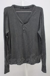 NO ID. / スリムフィットヘンリーカットソー 2 グレー T-25-07-30-009-NO-to-YM-ZT185
