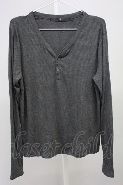 画像1: NO ID. / スリムフィットヘンリーカットソー 2 グレー T-25-07-30-009-NO-to-YM-ZT185 (1)