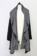 画像1: NO ID. BLACK / ドレープフードガウン ONE グレーxブラック T-25-07-30-012-NO-to-YM-ZT (1)