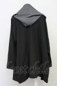 画像2: NO ID. BLACK / ドレープフードガウン ONE グレーｘブラック T-25-07-30-012-NO-to-YM-ZT (2)