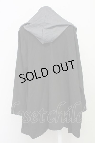 画像2: NO ID. BLACK / ドレープフードガウン ONE グレーxブラック T-25-07-30-012-NO-to-YM-ZT (2)