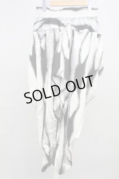 画像2: NO ID. BLACK / ドレープラップイージートラウザーズパンツ 2 ブラックxホワイト T-25-07-30-016-NO-pa-YM-ZT188 (2)