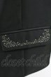 画像4: CIVARIZE / グリッターストライプ刺繍入りジレ　ベスト 46 ブラックｘシルバー T-25-08-06-002-CI-to-YM-ZT106 (4)