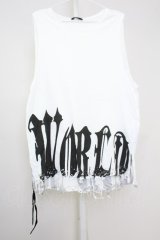 KMRii / Cotton World's End Cut　ダメージトップス 1 ホワイト T-25-08-06-003-KM-ja-YM-ZT