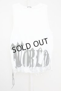 KMRii / Cotton World's End Cut　ダメージトップス 1 ホワイト T-25-08-06-003-KM-ja-YM-ZT106