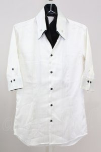 BUFFALO BOBS / シャドーアーガイルレイヤードSSシャツ 2 ホワイトｘブラック T-25-08-06-019-BU-sh-YM-ZT107