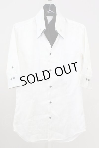 画像1: BUFFALO BOBS / シャドーアーガイルレイヤードSSシャツ 2 ホワイトｘブラック T-25-08-06-019-BU-sh-YM-ZT107 (1)