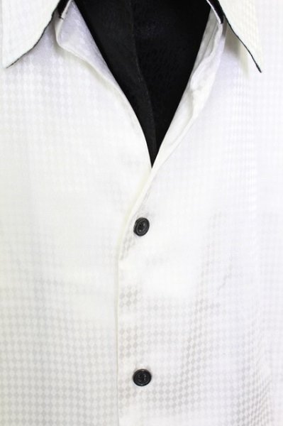 画像4: BUFFALO BOBS / シャドーアーガイルレイヤードSSシャツ 2 ホワイトｘブラック T-25-08-06-019-BU-sh-YM-ZT107 (4)