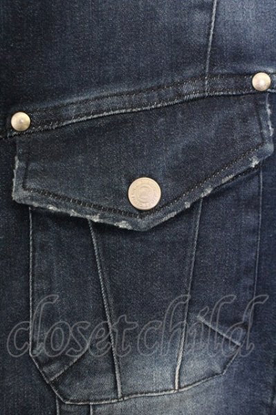 画像4: Zero by TORNADO MART / ハイパーストレッチデニムシャツ M インディゴ T-25-08-06-023-Ze-sh-YM-ZT107 (4)