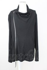 KMRii / Rayon Jersey Dreap ライダースジャケット 3 ブラック T-25-08-06-028-KM-ja-YM-ZT