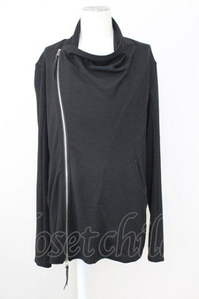 画像1: KMRii / Rayon Jersey Dreap ライダースジャケット 3 ブラック T-25-08-06-028-KM-ja-YM-ZT