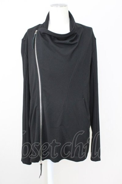 画像1: KMRii / Rayon Jersey Dreap ライダースジャケット 3 ブラック T-25-08-06-028-KM-ja-YM-ZT110 (1)