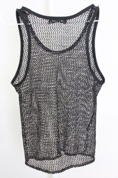 画像2: CavariA / 金糸混メッシュタントップ 44 ブラックｘゴールド T-25-08-06-004-Ca-to-YM-ZT106 (2)