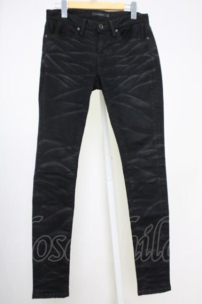 画像1: CIVARIZE / 加工ストレッチデニムスキニーパンツ 42 ブラック T-25-08-06-036-CI-pa-YM-ZT