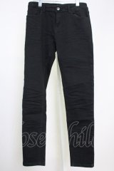CavariA / 立体加工ストレッチデニムパンツ 46 ブラック T-25-08-06-037-Ca-pa-YM-ZT109