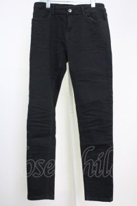 CavariA / 立体加工ストレッチデニムパンツ 46 ブラック T-25-08-06-037-Ca-pa-YM-ZT109